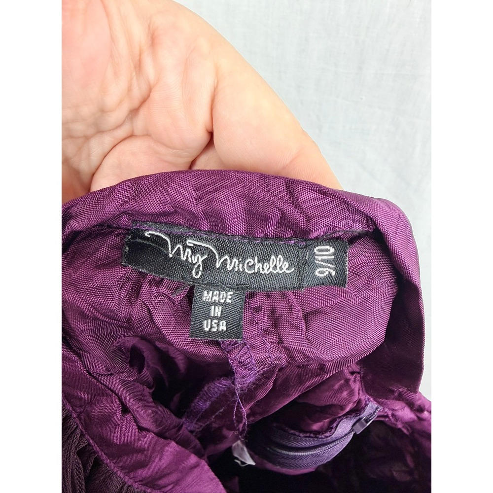 Vintage Purple Tulle Maxi Skirt High Waisted Formal Evening Gown Skirt 9/10 - Picture 10 of 10